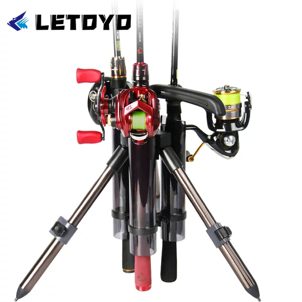 Letoyo Portable Aluminum Alloy Fishing Rod Tripod Rod Tube Luya Fishing Gear Equipment Outdoor Supplies Collection
