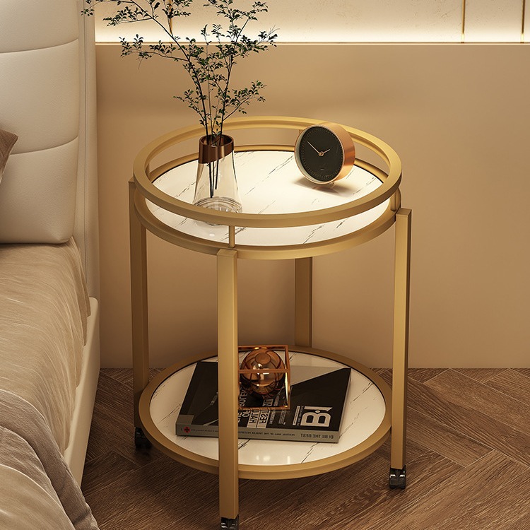 Estantes creativos de cabecera de la cama simple sala de estar moderna pequeña mesa de cabecera alternativa multifuncional pequeña mesa de té