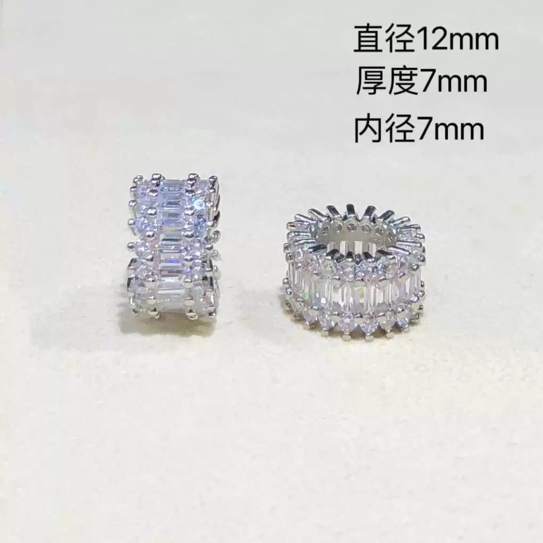 Crystal Accessories 14K Gold-Filled Color-Preserving Zircon Wheel Beads Large Hole Spacer Beads Barrel Beads Pendant DIY Bracelet Necklace with Beads