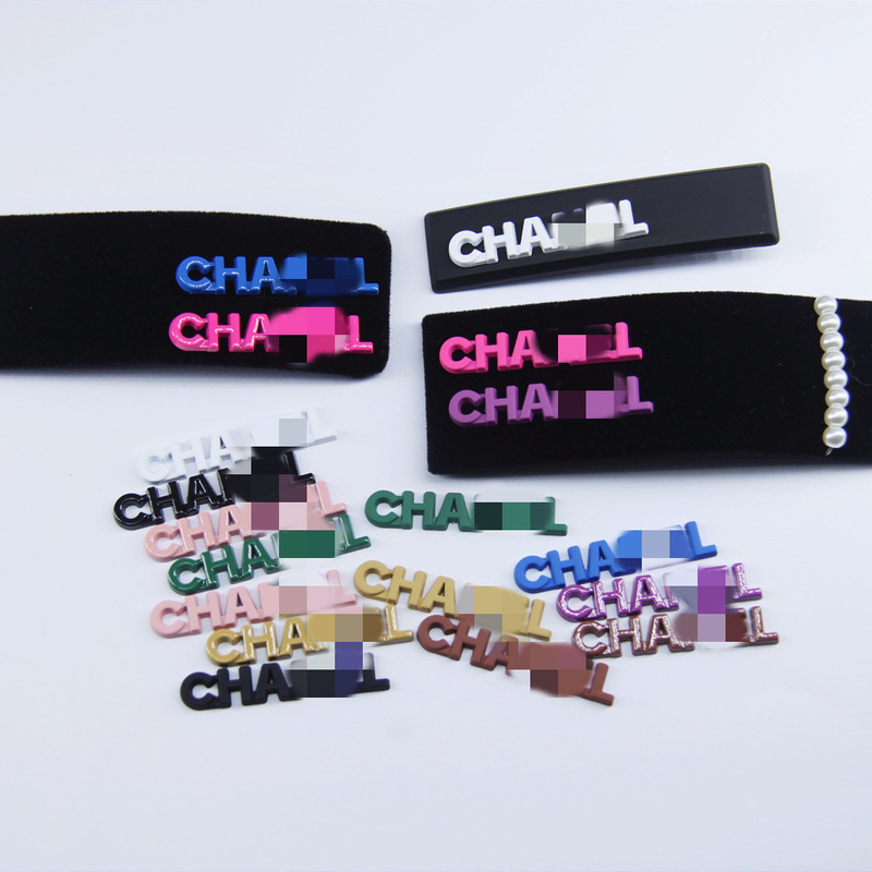 diy Korean temperament big Logo icon alloy fragrant CHAN L Net red hair accessories hairpin brooch alloy accessories