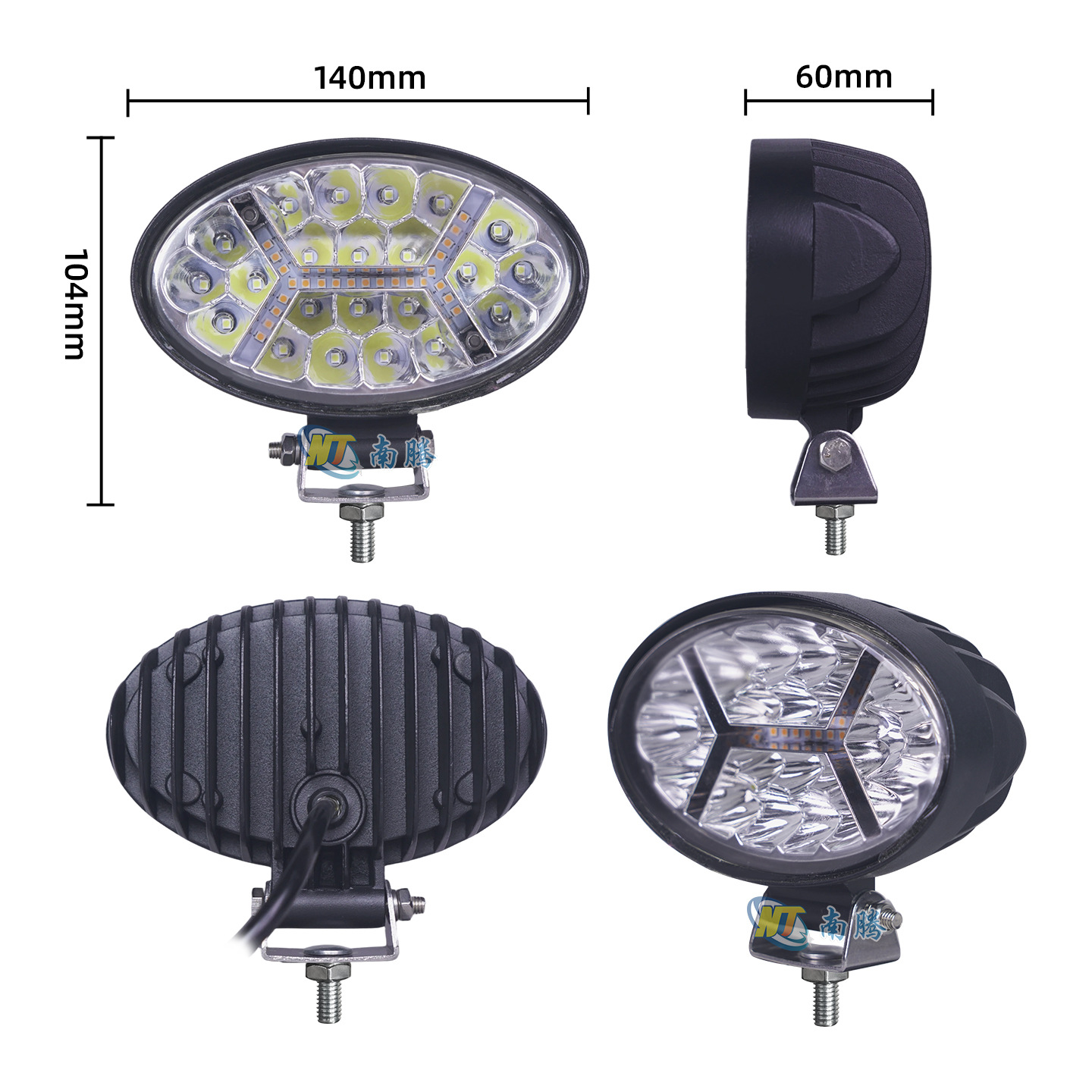 Carcasa redonda para luz de trabajo LED de 60W para coche, carcasa para luz de montacargas, accesorios para carcasa de luz de coche, carcasa de luz de coche de fundición a presión. image 7