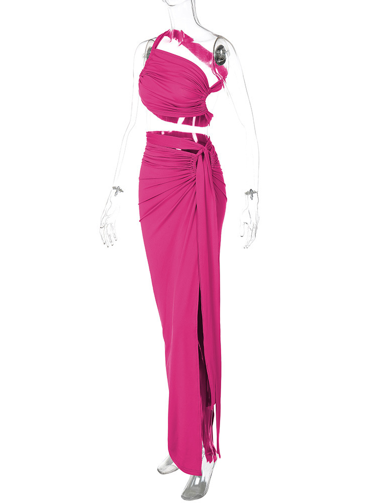 420g Weight Sleeveless Sleeve Length Spandex, Polyester Fabric Type Skirt Co-ord Set Sets Type 2 Pieces Set Quantity Daily, Beach, Date Occasion Collarless Neckline Slim Fit Type Solid Color Pattern Summer Season Women's Gender Pleated Design Sexy Style Daily Beach Date Women's Sexy Solid Color Spandex Polyester Pleated Skirt Co-ord Set Skirt Sets 13