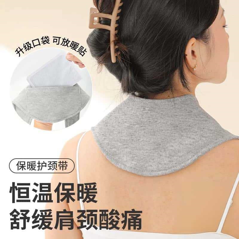 Neck warmer scarf with pocket, warm and cold-proof, suitable for air-conditioned rooms, unisex, all-season, fleece-lined, thickened, can hold heating pads, universal