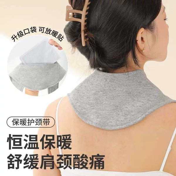 Neck warmer scarf with pocket, warm and cold-proof, suitable for air-conditioned rooms, unisex, all-season, fleece-lined, thickened, can hold heating pads, universal