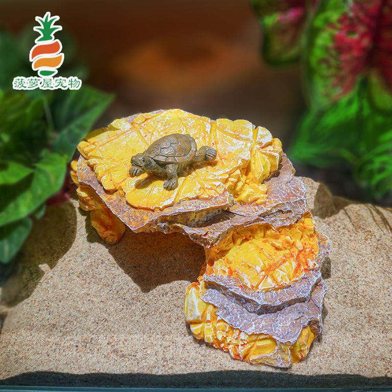 Acuario decoración real roca escondite Mesa pecera paisajismo resina artesanía roca escondite agujero árbol agujero tortuga Mesa