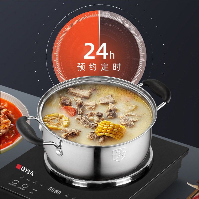 Dematai-cocina de inducción integrada para el hogar, nuevo juego completo de 3500W con olla, estufa de batería cóncava de alta potencia