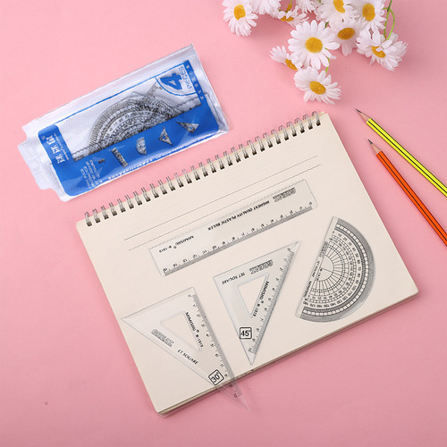 MiMi Mouse Simple and Cute Style Ruler Set Drawing Set Ruler for Primary and Secondary School Students Student Ruler Set of Four M-1919