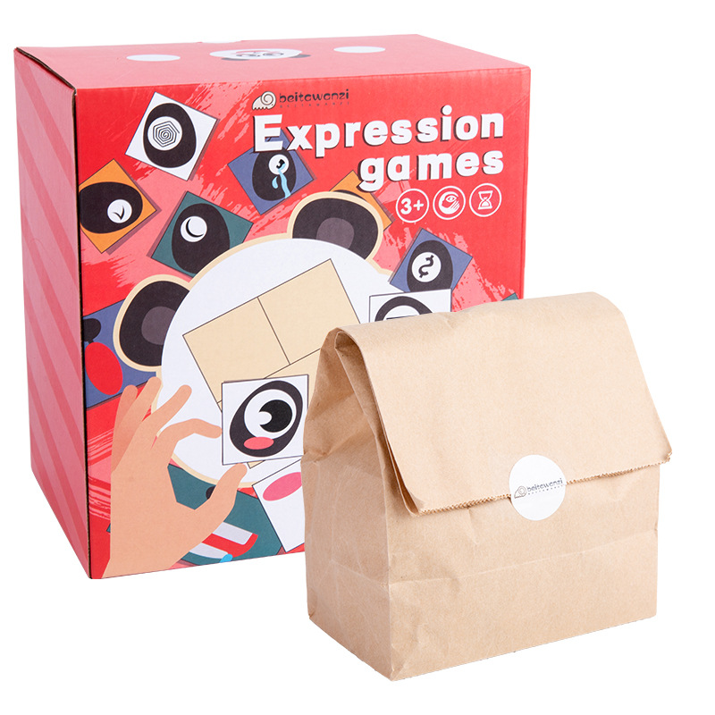 Educación temprana para niños Panda expresión facial cara cambiante bloques de construcción rompecabezas tridimensional bloques de construcción batalla cubo a juego juguetes de madera image 6