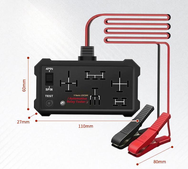New car relay tester, 5-slot detection, 12/24v universal relay tester, exclusively for cross-border sales