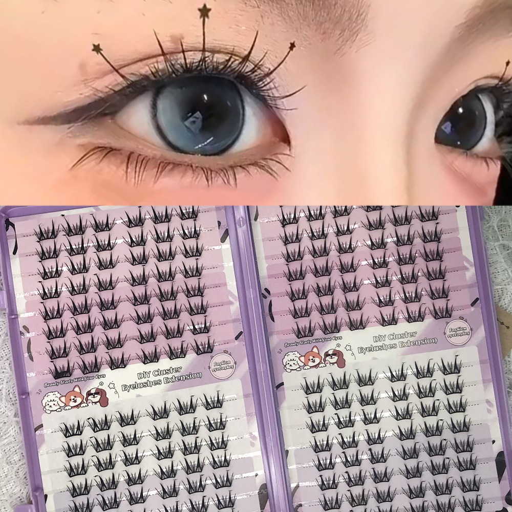 Serie de pestañas postizas transfronterizas Libro de pestañas de comercio exterior Pestañas postizas en inglés completas Pestañas postizas de gran capacidad, pelo segmentado de un solo racimo