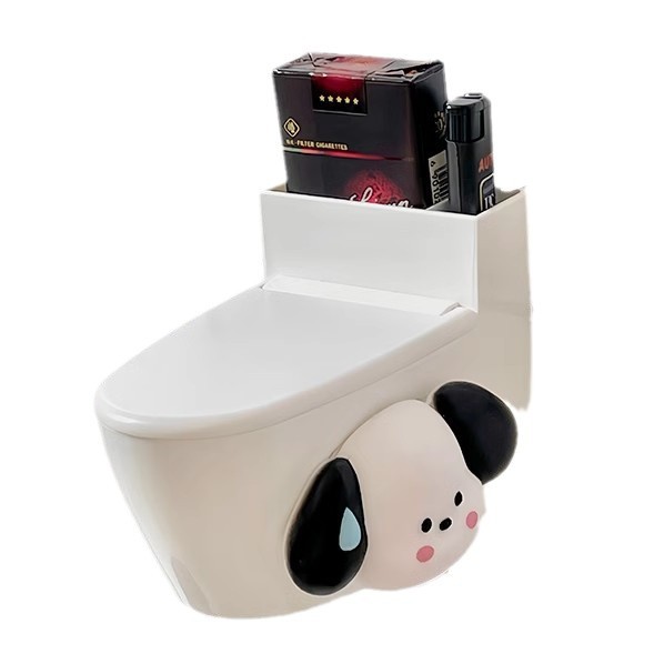 작은 화장실 재떨이 벽걸이 형 크리에이티브 화장실 뚜껑 반 플라이 애쉬 재떨이 가정용 귀여운 벽걸이 형 욕실