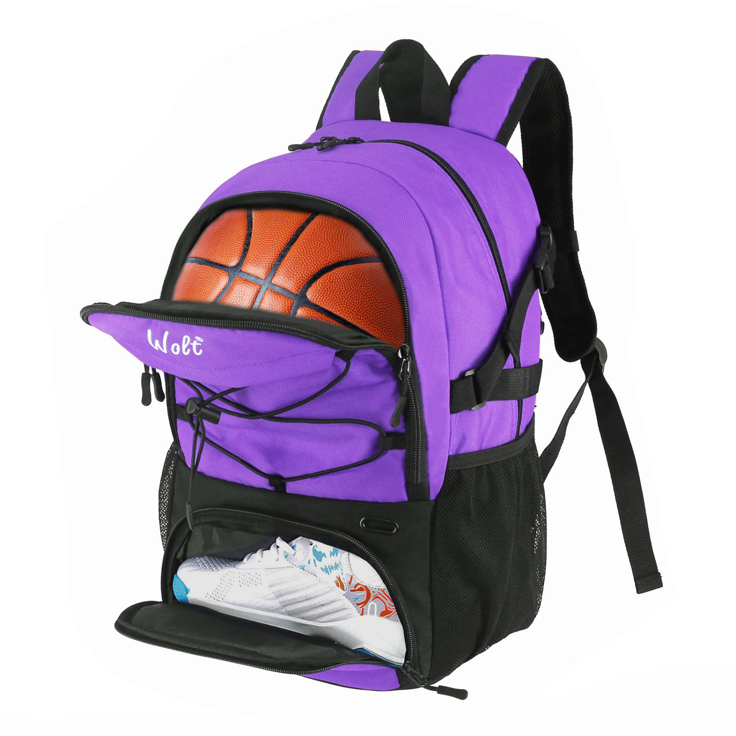 Bolsa de baloncesto transfronteriza Wolt, mochila de fútbol, mochila deportiva para hombres, mujeres y niños, bolsa de entrenamiento que puede contener una pelota de baloncesto de tamaño 7.