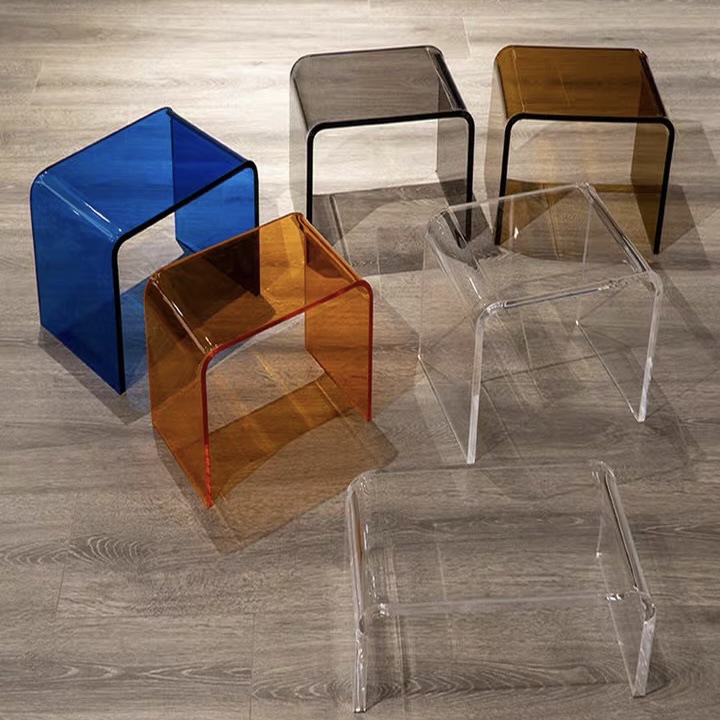 透明亚克力凳子换鞋凳椅子小茶几直播商品展示架陈列置物架鞋包架