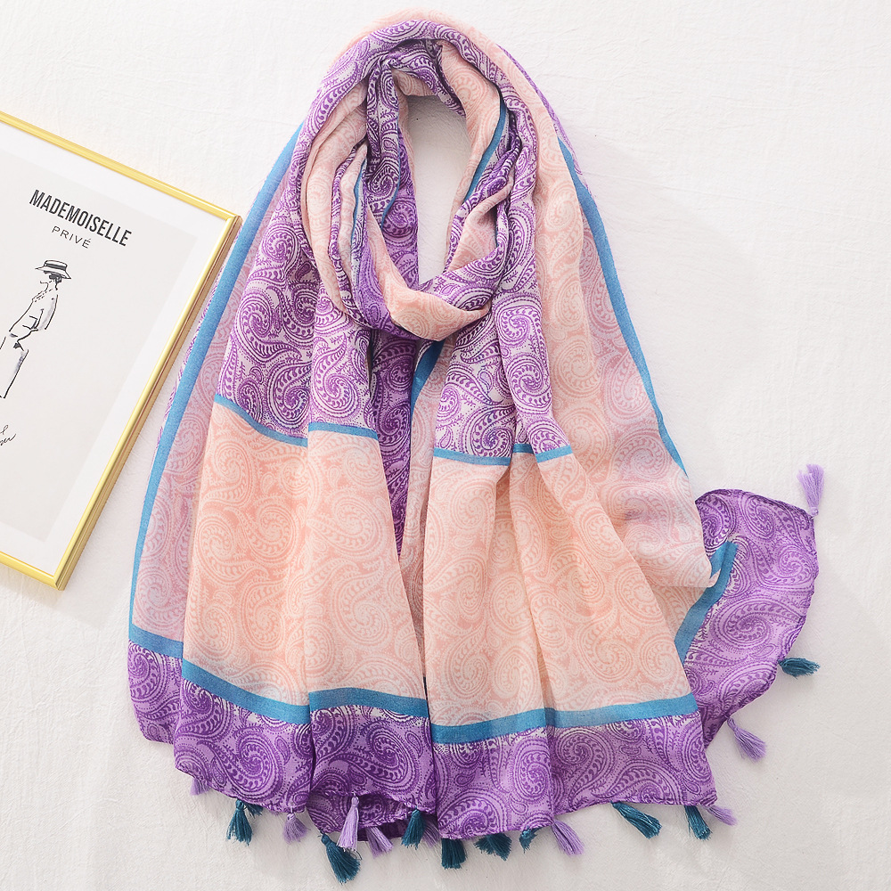 Moda retro Ruyi tótem decoración de moda todo fósforo gran bufanda de algodón y lino sensación bufanda de viaje protector solar Toalla de playa