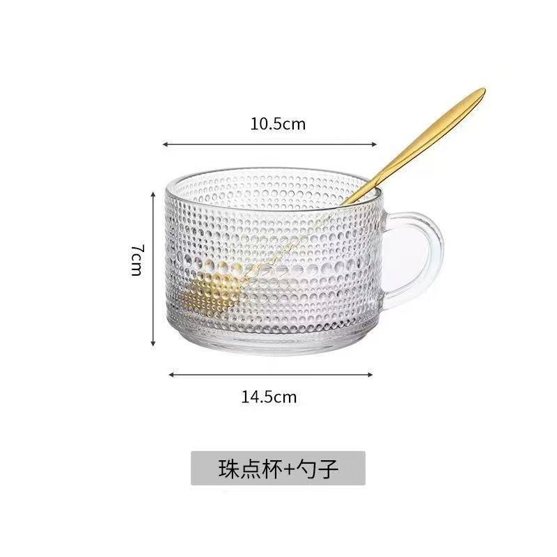 Inventario de alto valor retrógrado flor de sol relieve taza de leche de desayuno taza de avena con tapa con cuchara taza de ensalada