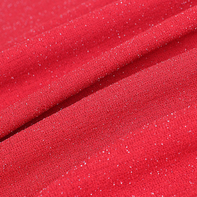 童装银丝面料 女装连衣裙长袖帽子布料 星光麻秋冬针织面料现货