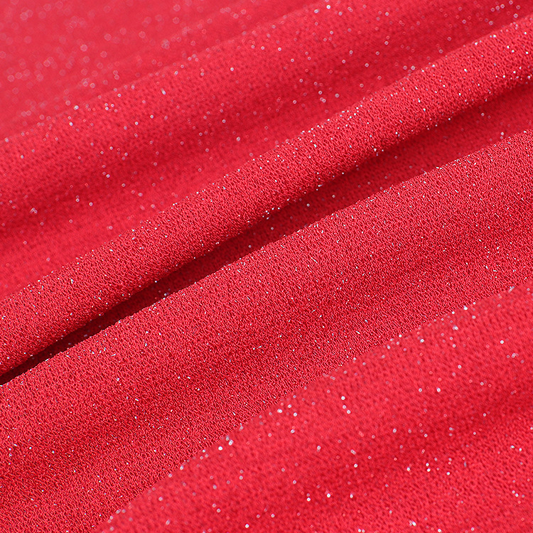 童装银丝面料 女装连衣裙长袖帽子布料 星光麻秋冬针织面料现货