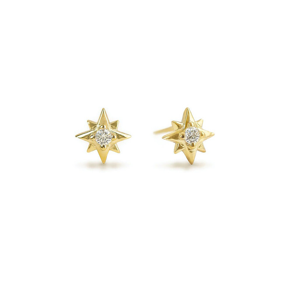 Fashion Star Copper Inlay Zircon Ear Studs 1 Pair