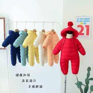 新生儿衣服婴儿连体衣秋冬宝宝外出服羽绒棉套装冬装加厚爬服跨境