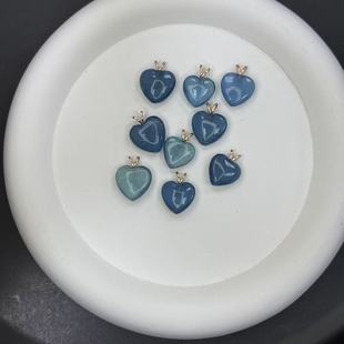Natural Crystal Aquamarine Pendant Heart-Shaped Women's Raw Stone Collarbone Chain Collection Peridot from Uruguay