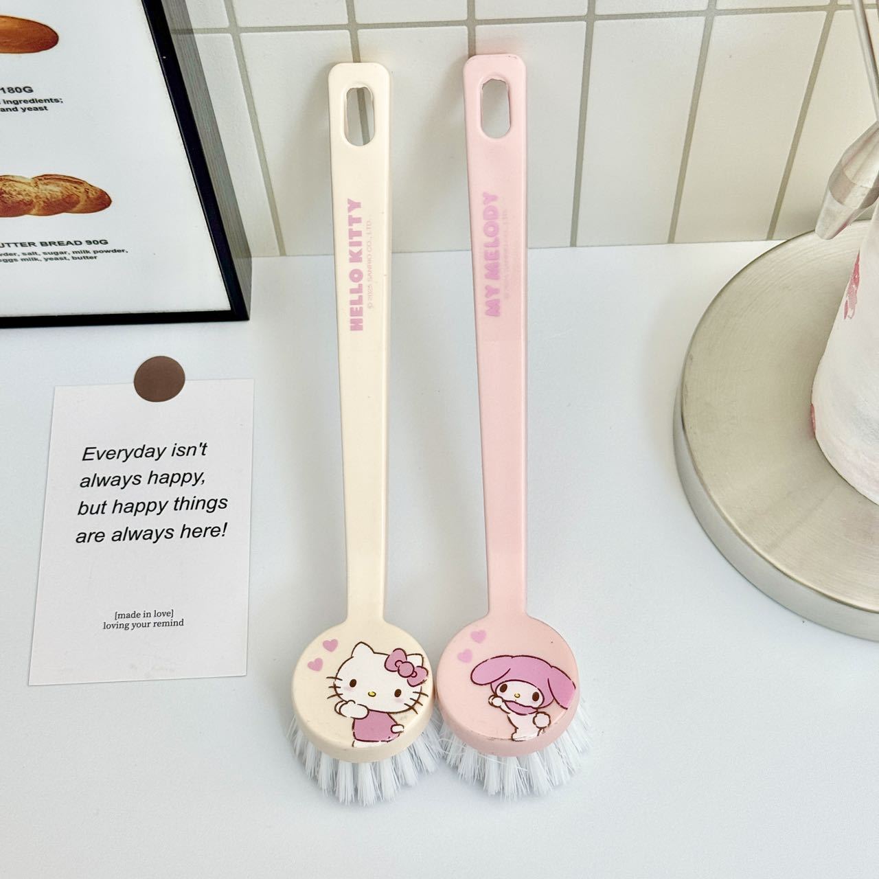 Hello Kitty Genuine New Model Long-Handled Pot Brush Kitchen Brush for Cleaning Pots and Dishes Cartoon Cleaning Brush