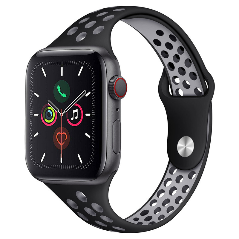Suitable for apple watch7 apple Watch Small Waist Silicone Strap Buckle Double Color Nike Slim Wristband