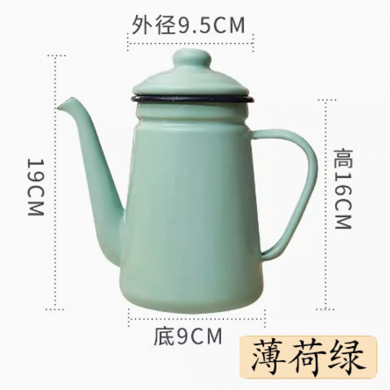 老式搪瓷咖啡壶家用饭店怀旧餐厅茶壶凉水壶泡茶壶奶茶壶油壶醋壶|undefined