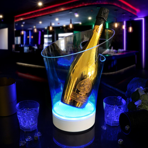 LED bar luminous ice bucket creative ktv small inclined single-piece champagne bucket foreign wine bucket ice grain beer ice bucket