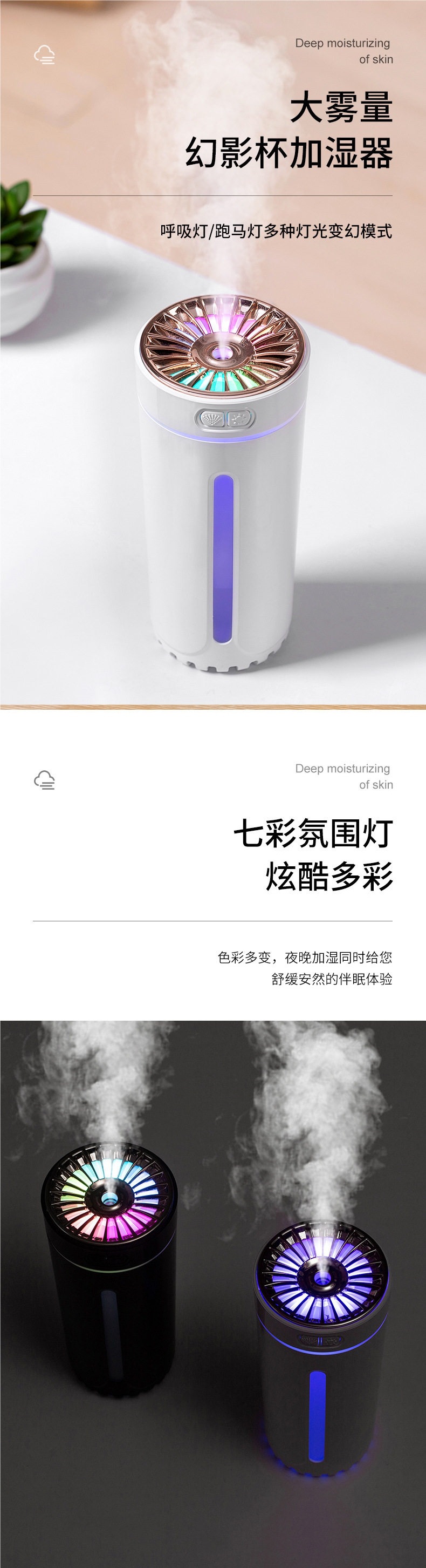 Car air purifier, humidifier, aromatherapy diffuser, car interior ambient light, odor eliminator, oxygen bar spray, others