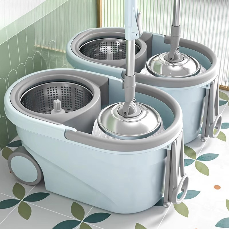 Rotating Mop for Home Use, One-Step Clean, Hands-Free, Single-Bucket, 360-Degree Absorbent Cloth, Lazy Floor Mop, Automatic Spin-Dry and Dehydration