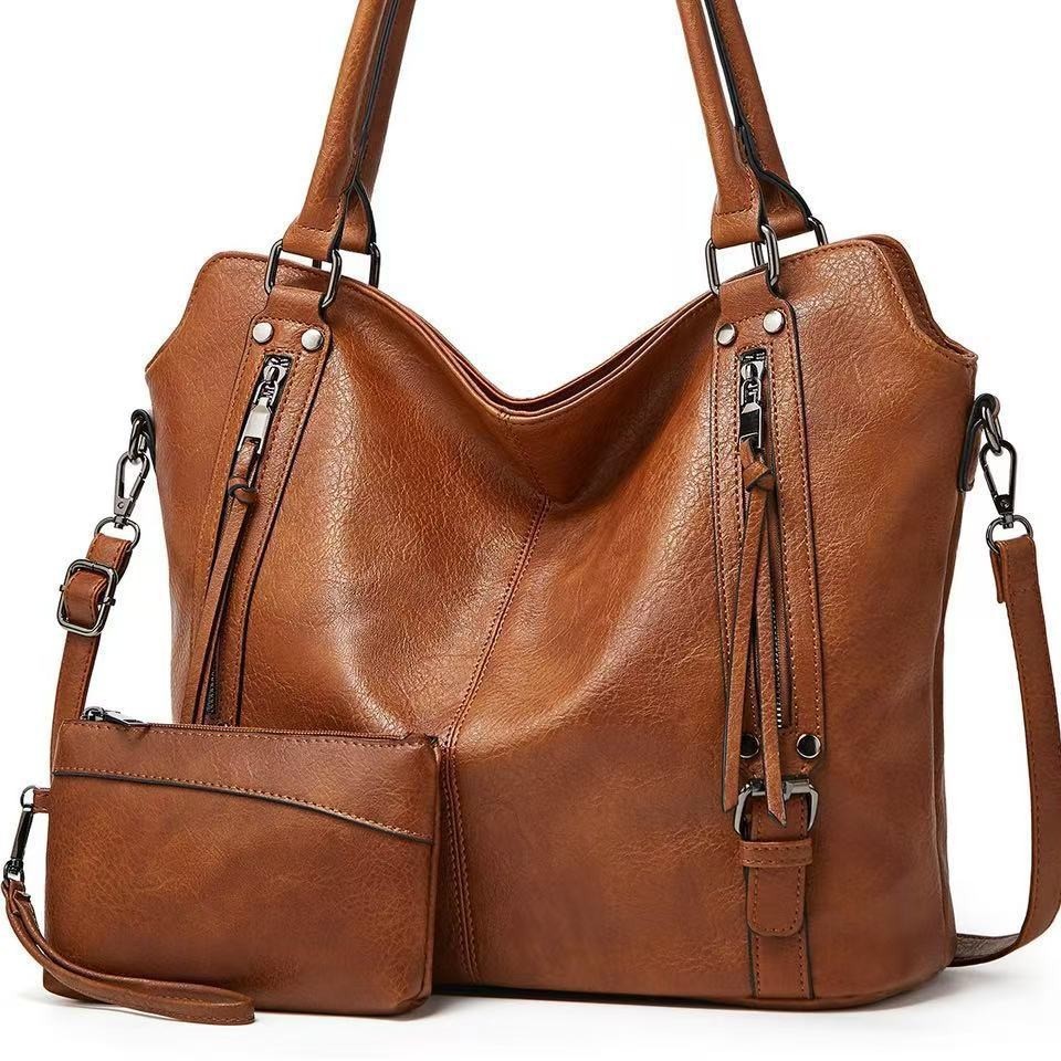 2025 New Women's Bag European and American Style Large Bag Foreign Trade Tote Bag Pu Mother-Daughter Bag Single Shoulder Crossbody Women's Bag