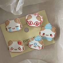 秋季新款趣味奶油色表情包猫咪发夹卡通可爱少女风鸭嘴夹发卡发饰