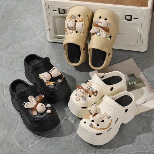 2025 new EVA hole shoes, super thick sole, anti-slip beach shoes, summer sandals, outdoor totou slippers, platform sole