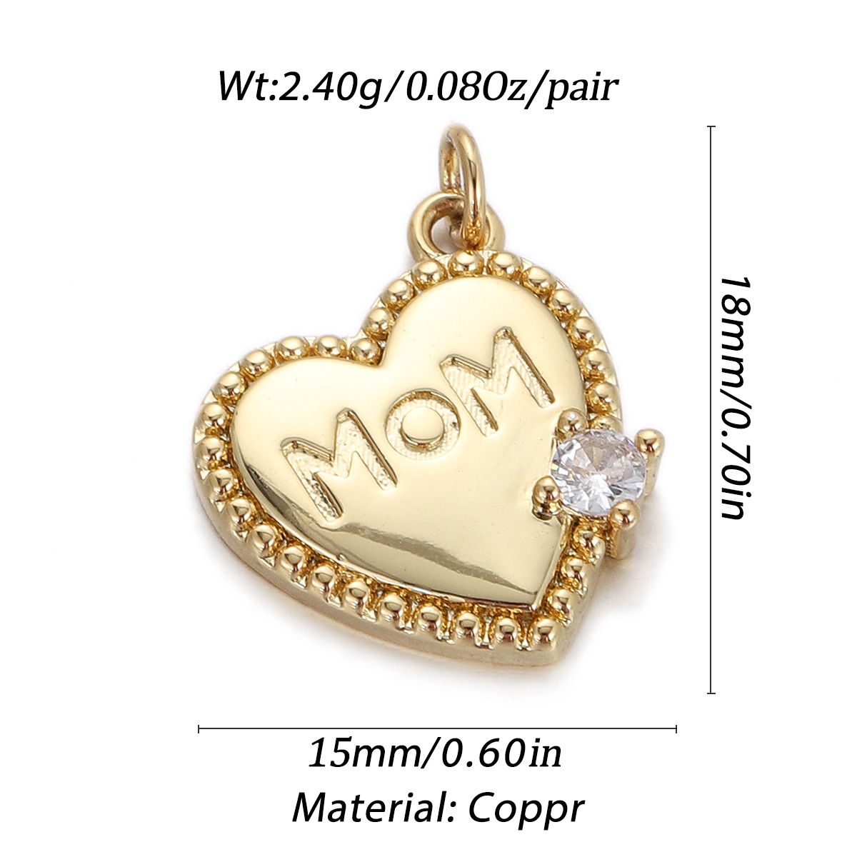20g Weight Pendant, Chain Jewelry Making Type Copper Chain Material 1 Piece Quantity Holiday, Daily Occasion Copper Material Letter, Heart Shape Pattern Unisex Gender Plating Design Simple Style Style 1 Piece Copper Letter Heart Shape Pendant Chain 3