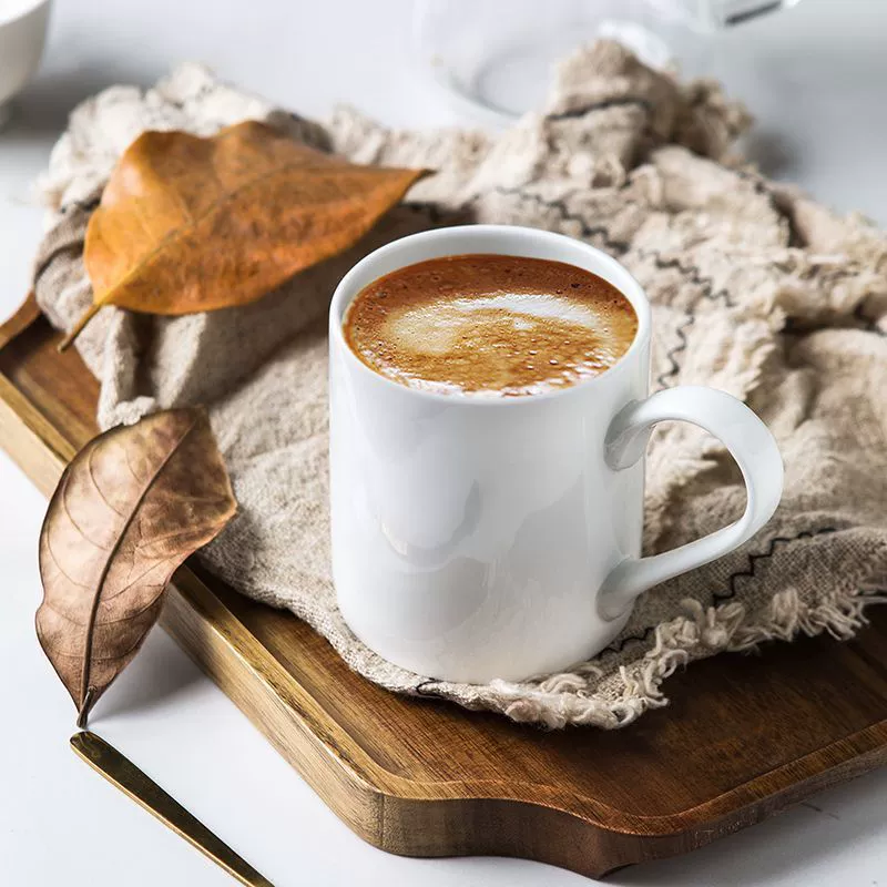 European style bone porcelain coffee cup saucer set high-end exquisite English Italian latte flower cup pure white mark water cup