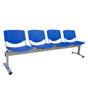 Plastic Row Chair Black Three-Person Stool Row 4-Person Waiting Seat with Backrest Medical Conference Room One-Piece Chair
