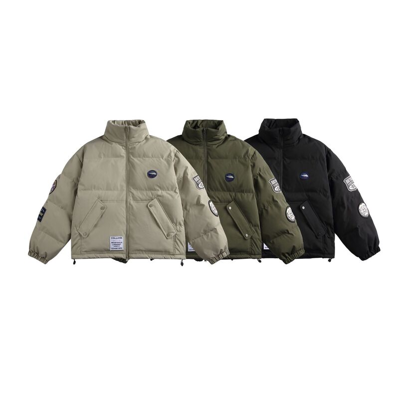 Builttolast American Retro Stand-Up Collar Winter Cotton Jacket for Men and Women Thickeneded Flight Jacket Cotton Jacket M32