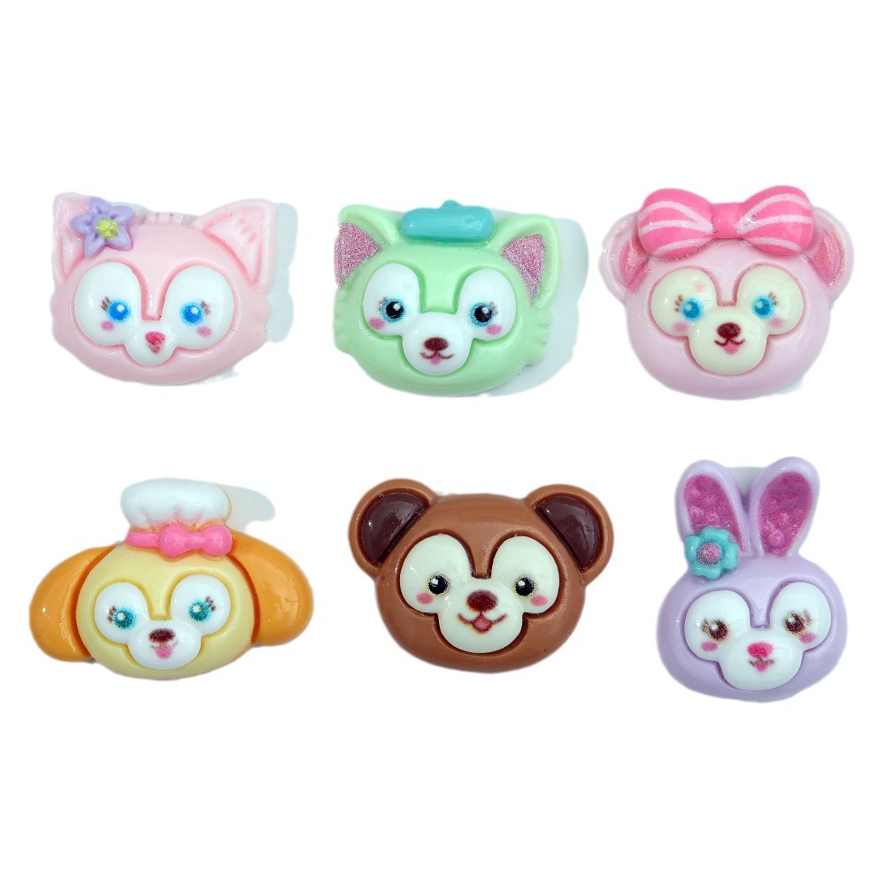 Nueva estrella brillante delushirley dibujos animados DIY accesorios de resina accesorios para el cabello teléfono móvil Shell colgante horquilla parche al por mayor