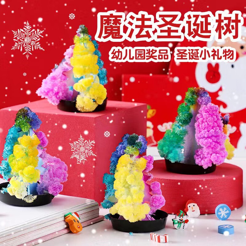 Magic Christmas Tree Paper Tree Blooms with Long Snowflakes, Magical Watering Growth Crystals, Colorful Christmas Small