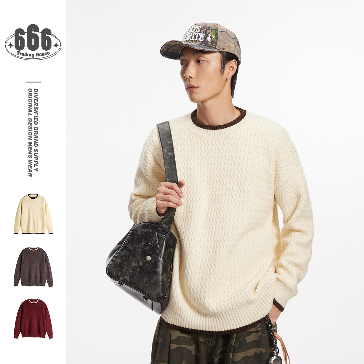 AIKAWASTREE maglione invernale da uomo in lana lavorato a maglia, versatile e ampio, tinta unita M9185_voghion.com