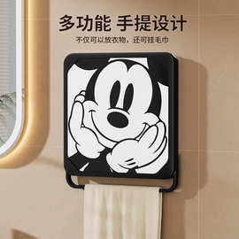 浴室壁画收纳箱卫生间放衣服防水免打孔壁挂折叠收纳柜置