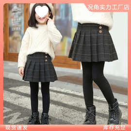 女童打底裤春秋外穿洋气儿童冬款加厚款裙裤中大童假两件裤裙潮流