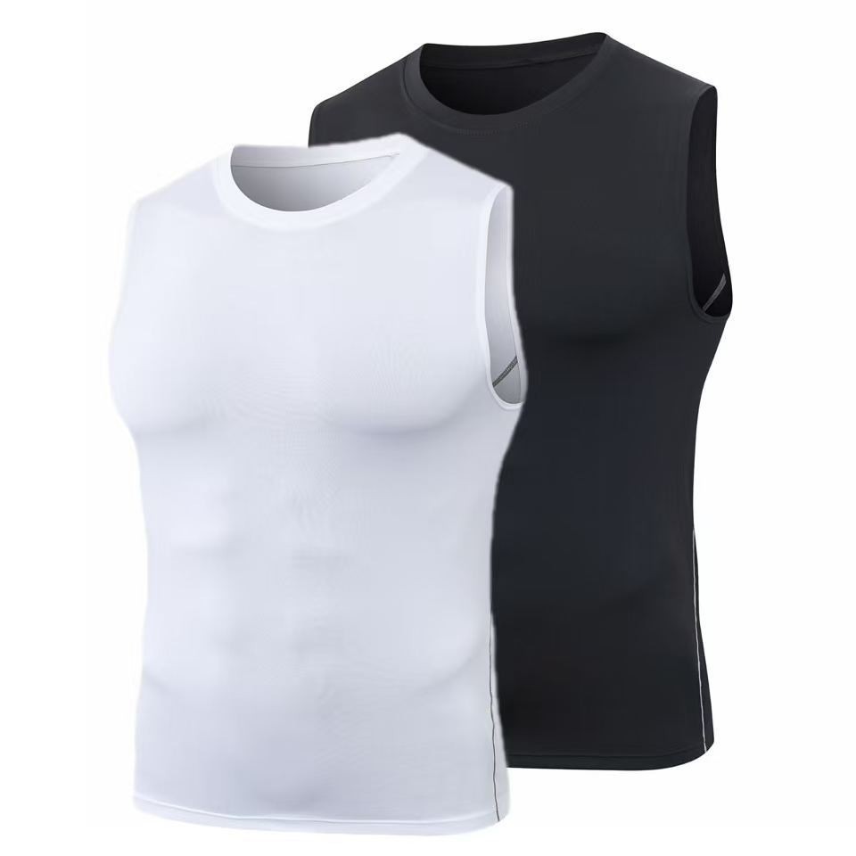 Summer basketball running sports tight-fitting vest for men, wide-shoulder sleeveless sports vest for training and outdoor wear