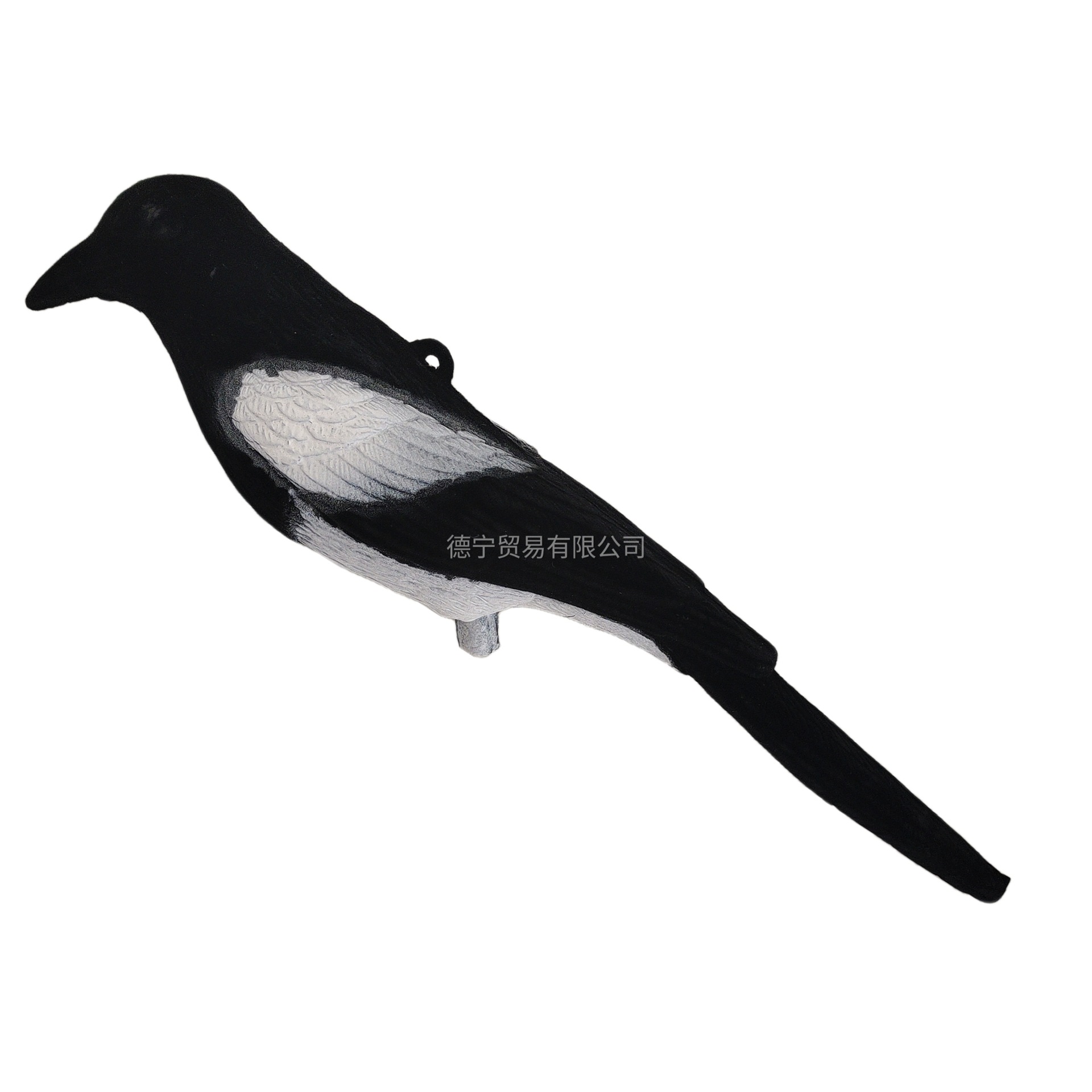 跨境仿真园林个性白翅膀黑色植绒鸟湖泊森林户外打猎诱捕神器