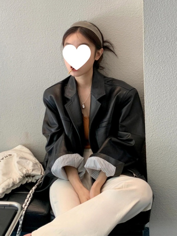 Benview【实体专供】黑色pu皮衣外套女2025新款爆款秋季高级感皮|undefined