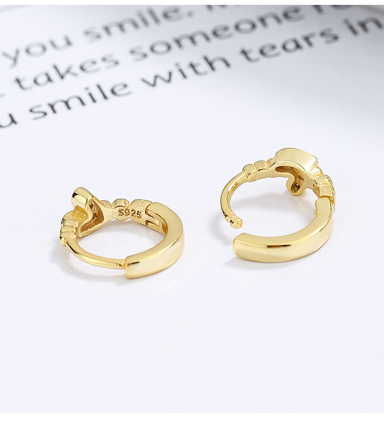 1 Pair Quantity Daily Occasion 925 Sterling Silver Material Heart Shape Pattern 1 Pair 925 Sterling Silver Zircon 925 Sterling Silver Earrings Heart Shape Hoop Earrings