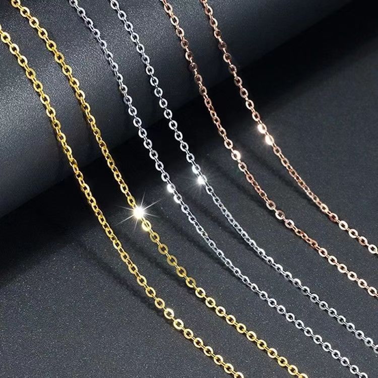 Stainless Steel O-chain Hop Cross Necklace Simple Fashion All-match Sweater Chain Men's and Women's Clavicle Chain