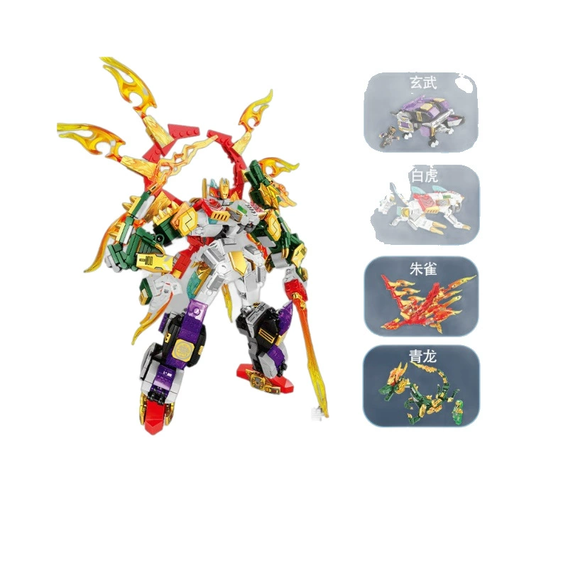 Конструктор Lego transformer Shijang 4‑в‑1 робот→динозавр, комбинированный набор, 475–534 шт.