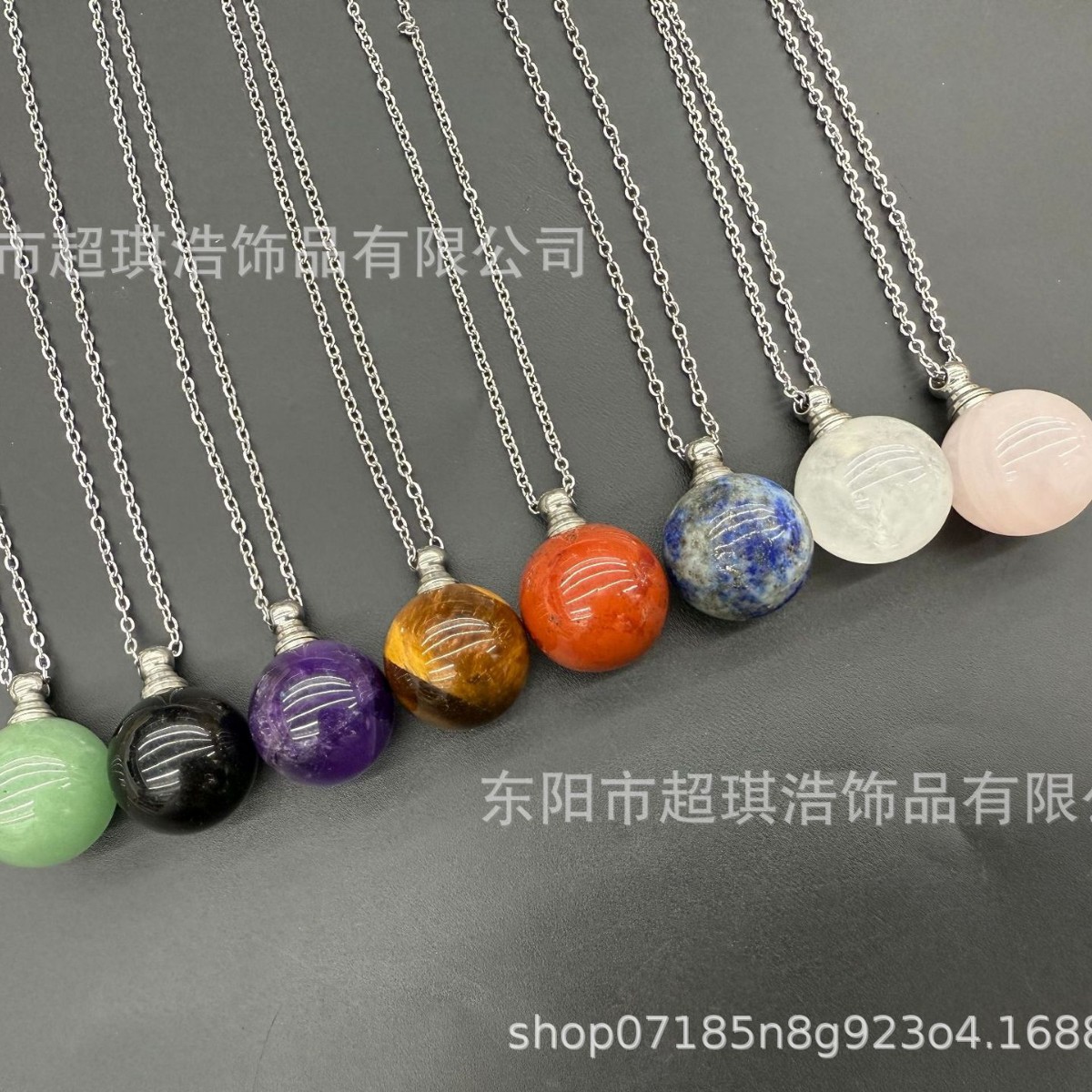 Crystal Pendant Essential Oil Bottle Perfume Bottle Necklace Wholesale Cross-Border Hot Selling Direct Supply from the Manufacturer Crystal Essential Oil Bottle Pendant