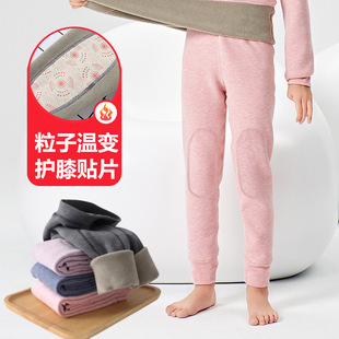 23 Children's Double-Layer Fleece Thickened Thermal Pants for Boys and Girls, Silk Knee Pads, Cotton Pants, School Uniform Essentials, Autumn and Winter Wholesale